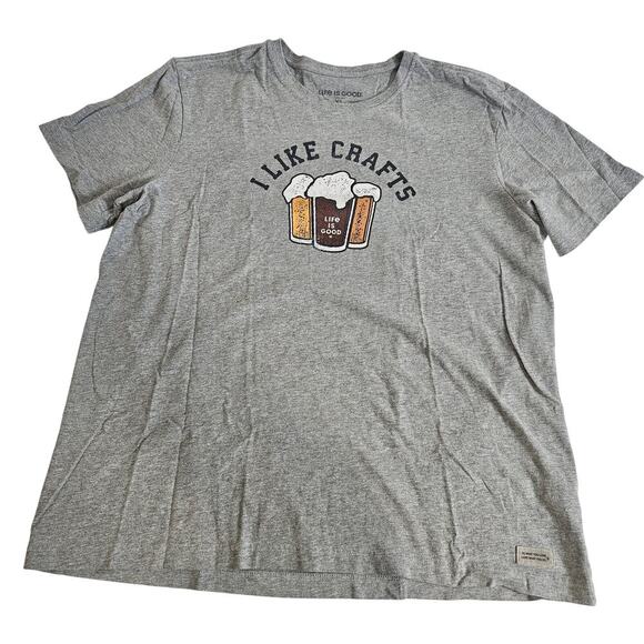 Life Is Good Men's XL Tshirt "I Like Crafts" Gray - Picture 1 of 4